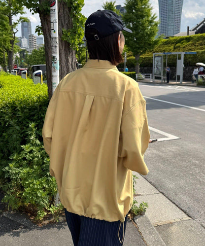 全開拉鍊短袖襯衫