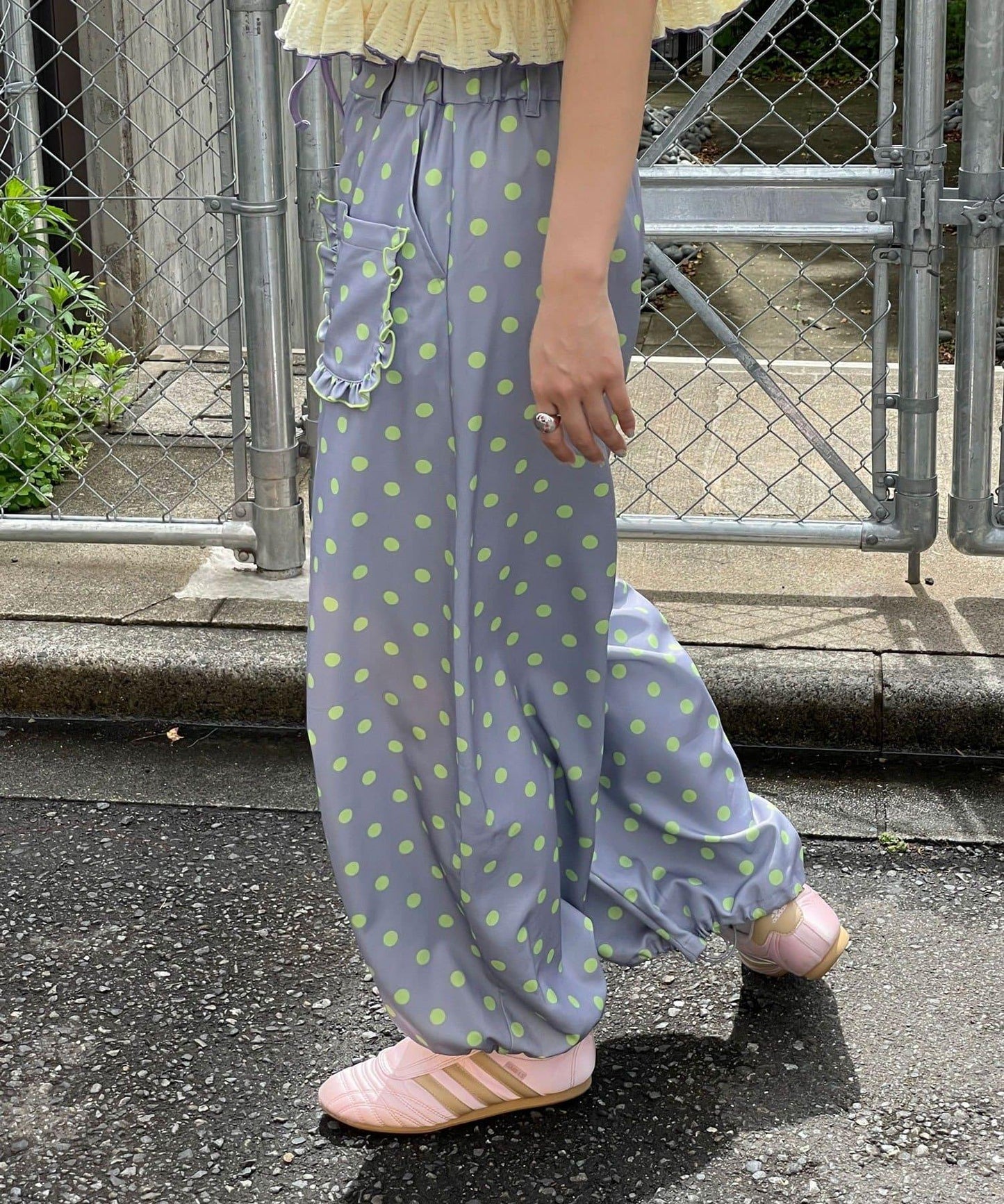 HELLO.SANFRANCISCO/ハローサンフランシスコ 波點 荷葉邊口袋 蓬鬆廓形 褲子