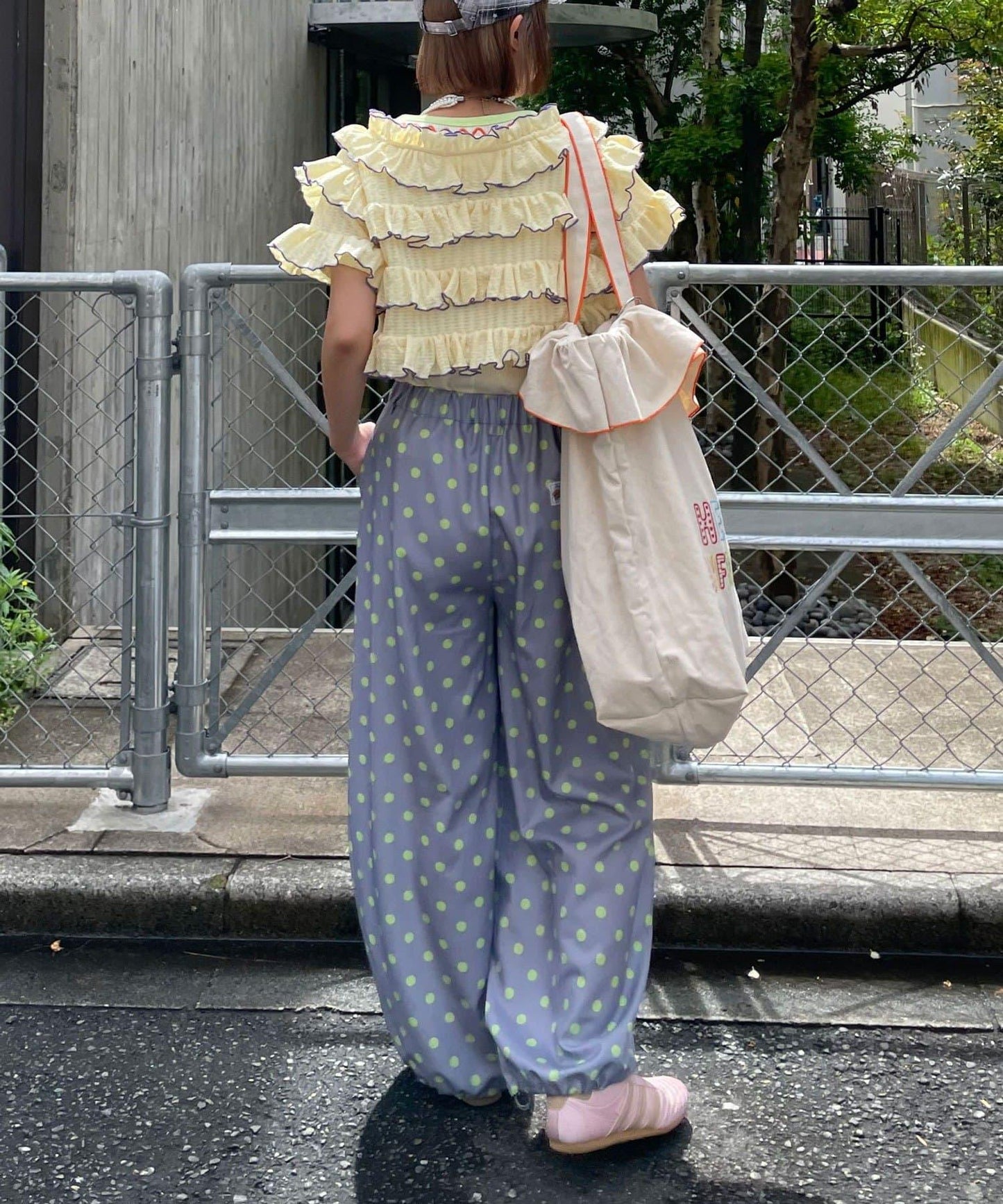 HELLO.SANFRANCISCO/ハローサンフランシスコ 波點 荷葉邊口袋 蓬鬆廓形 褲子