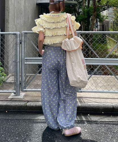HELLO.SANFRANCISCO/ハローサンフランシスコ 波點 荷葉邊口袋 蓬鬆廓形 褲子