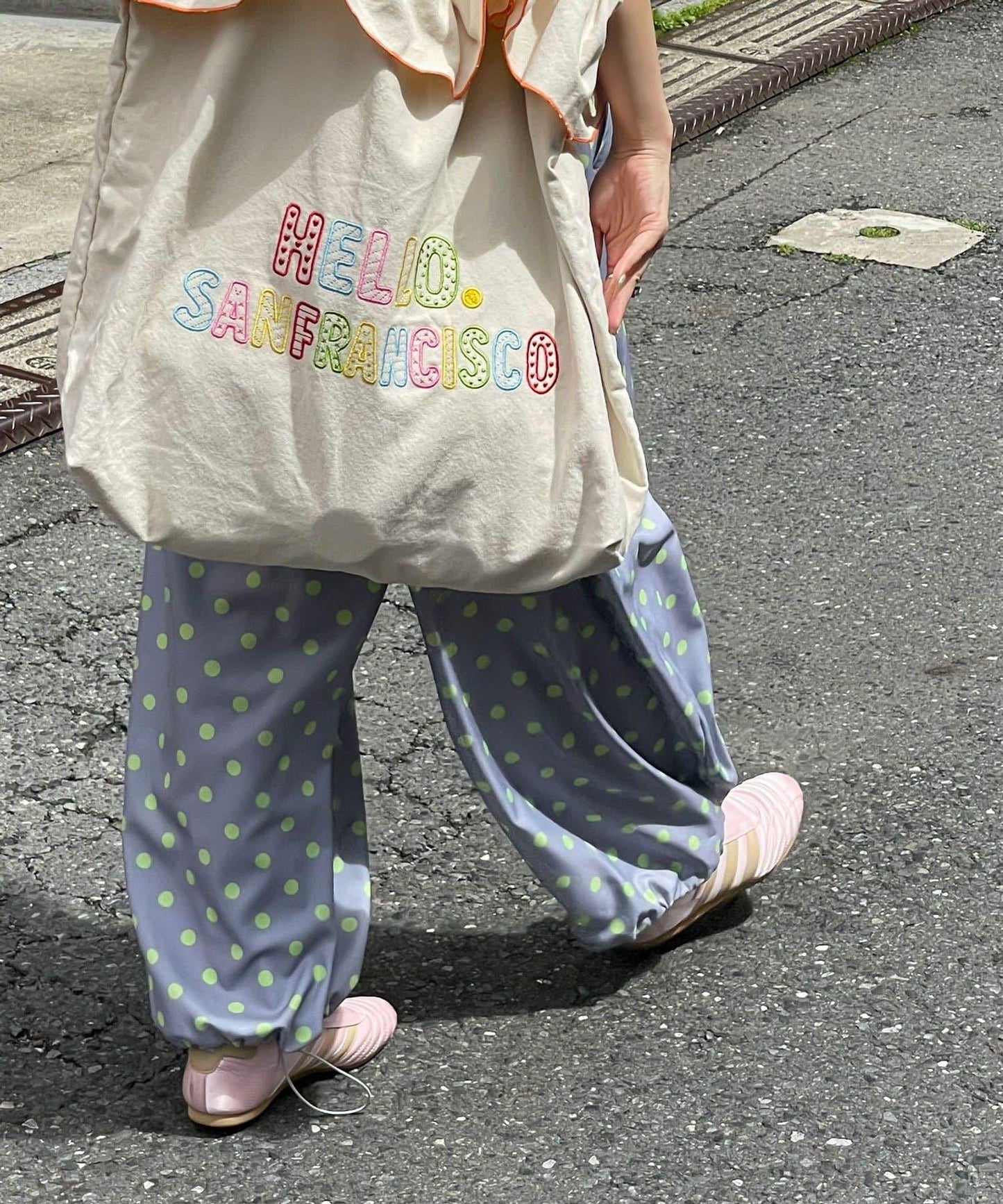 HELLO.SANFRANCISCO/ハローサンフランシスコ 波點 荷葉邊口袋 蓬鬆廓形 褲子