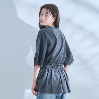 荷葉邊設計 彈力面料 上衣 Pullover【AMI】