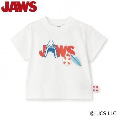 網絡 接觸冷感竹節天竺面料 JAWS 圖案 短袖T恤