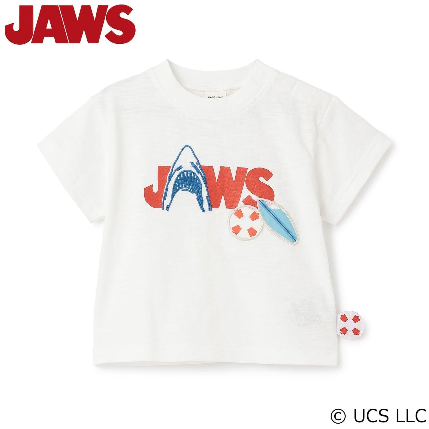 網絡 接觸冷感竹節天竺面料 JAWS 圖案 短袖T恤