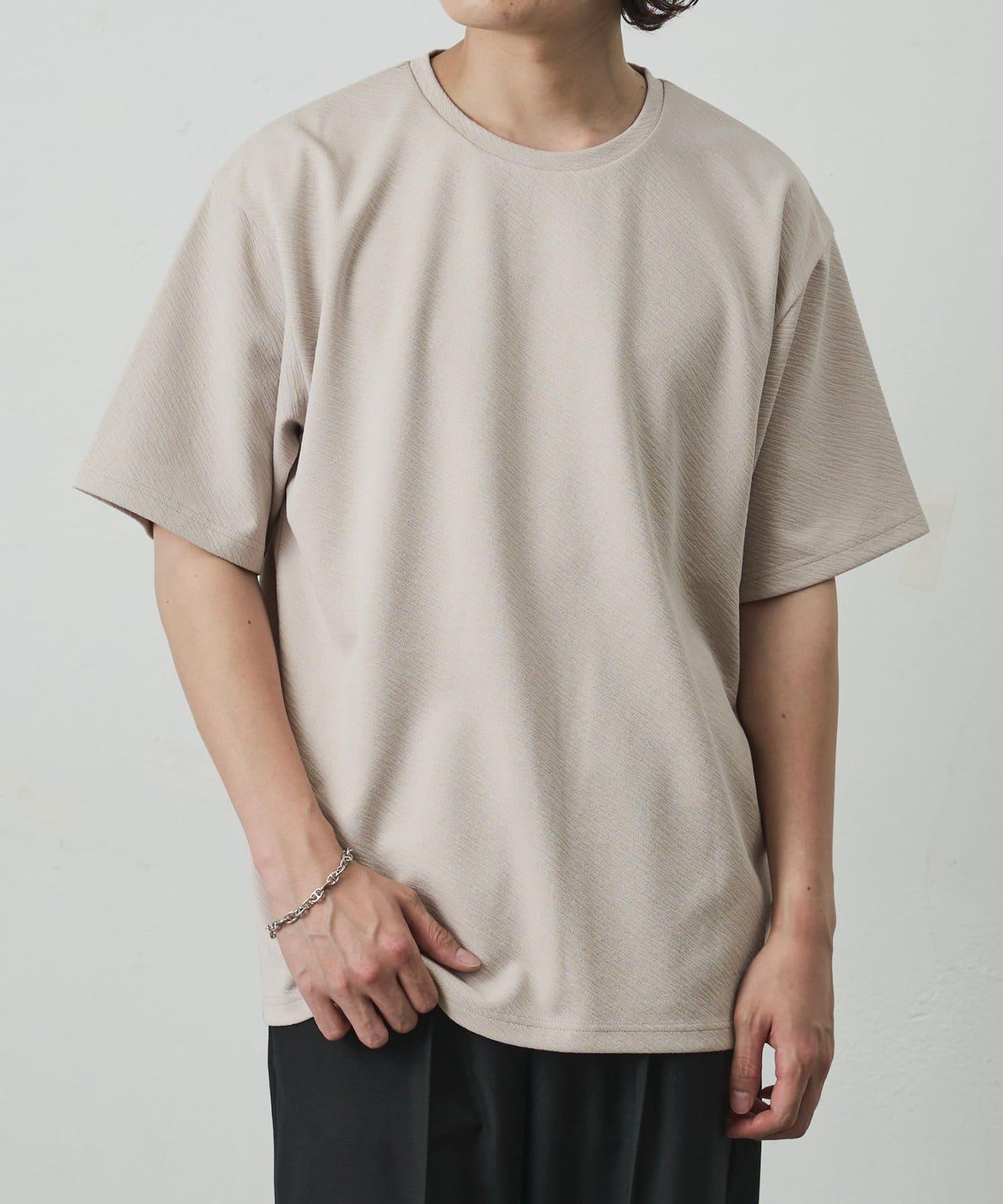 斜紋提花短袖T恤