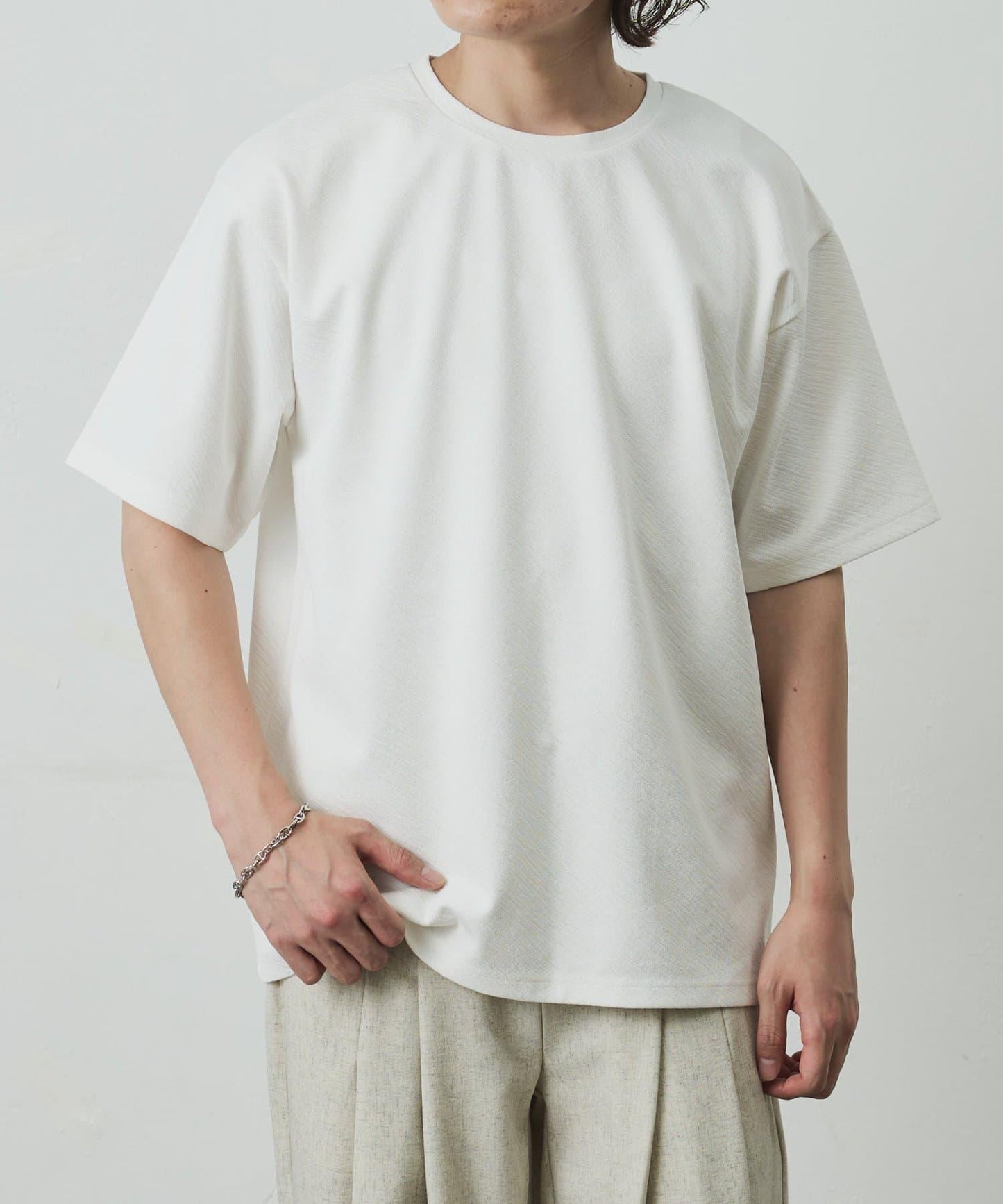 斜紋提花短袖T恤