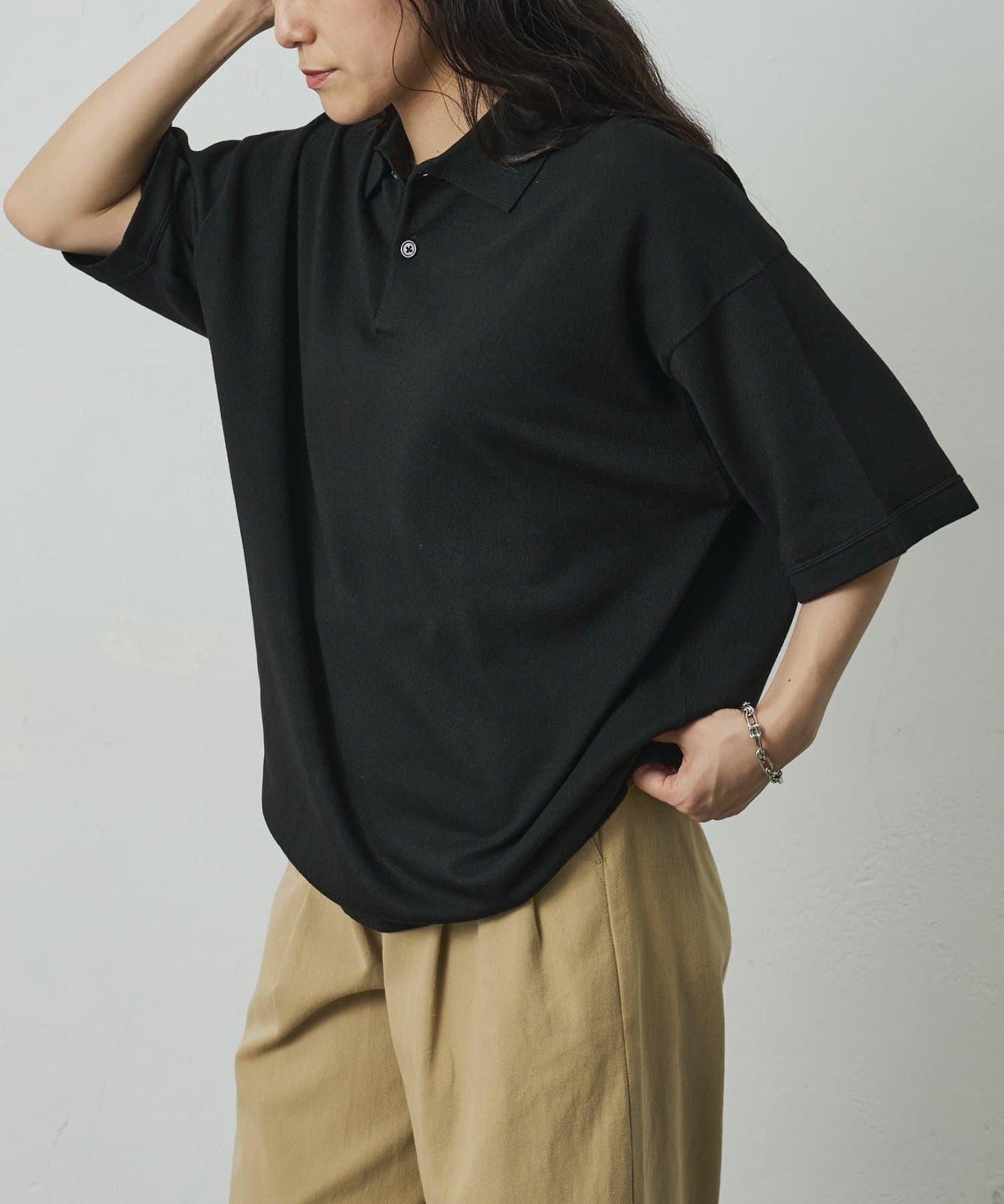 抗菌速乾絲綢混紡 半袖針織Polo衫