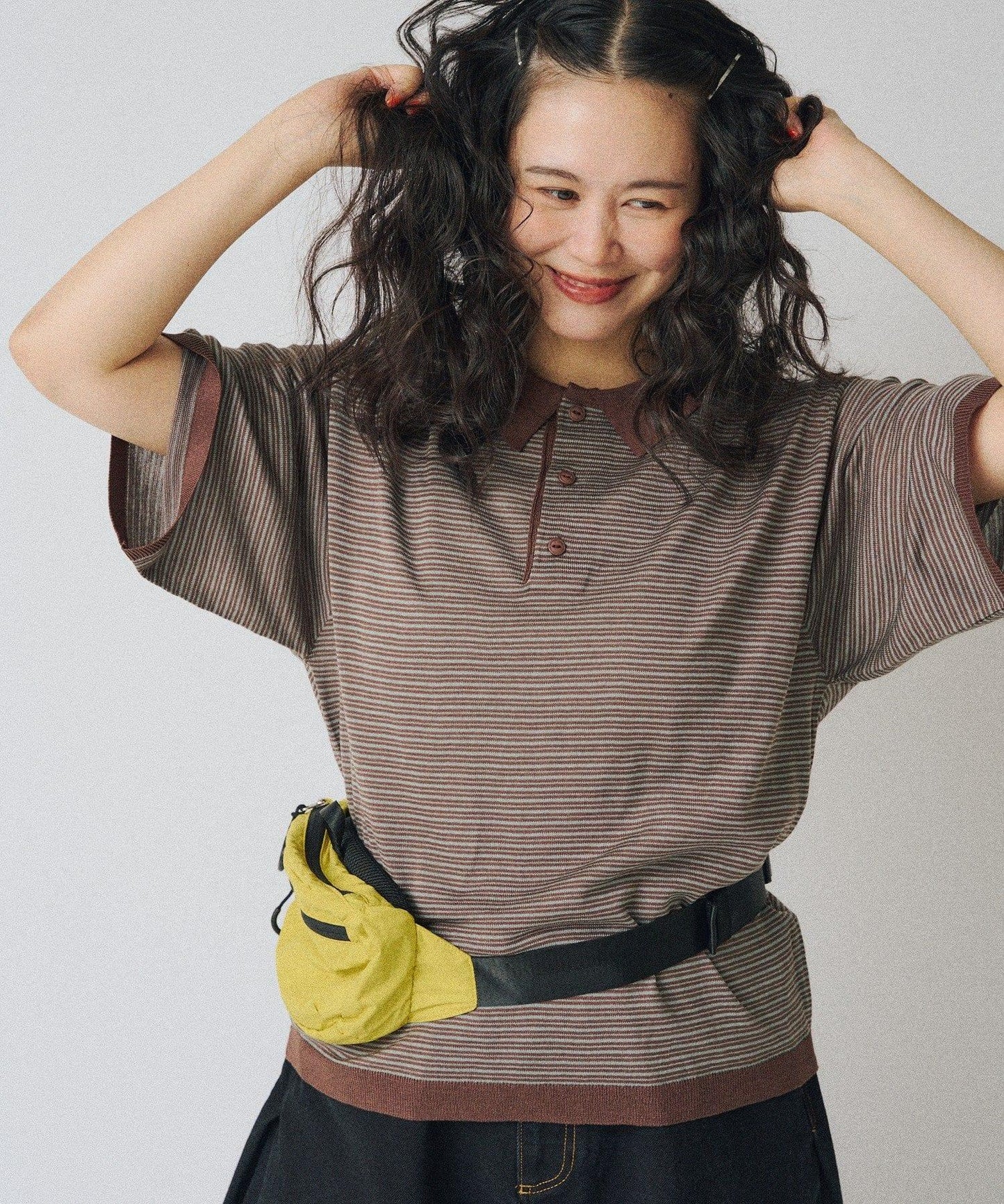 WHIMSIC 條紋針織POLO衫
