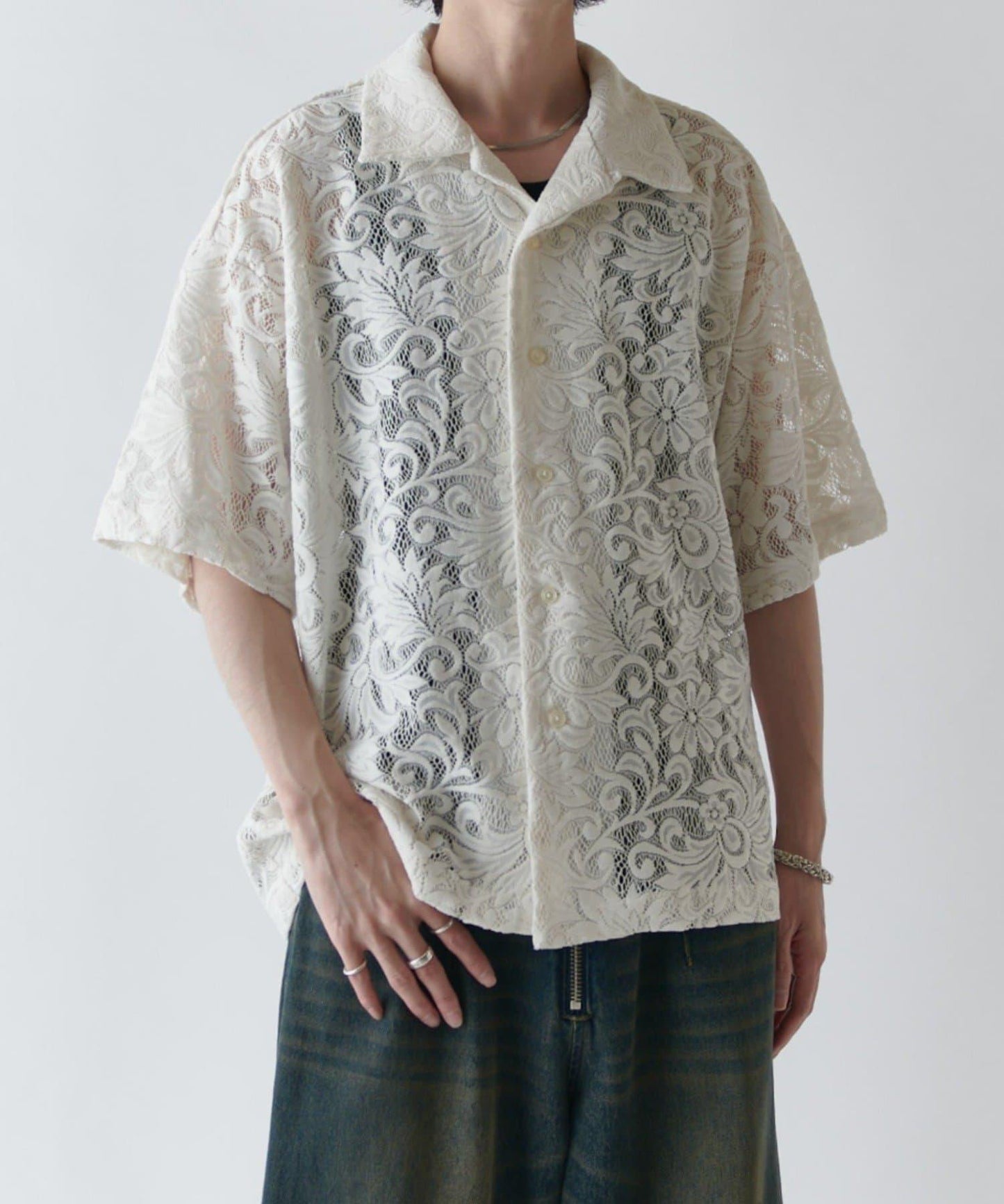 花卉蕾絲 蓬鬆廓形 襯衫