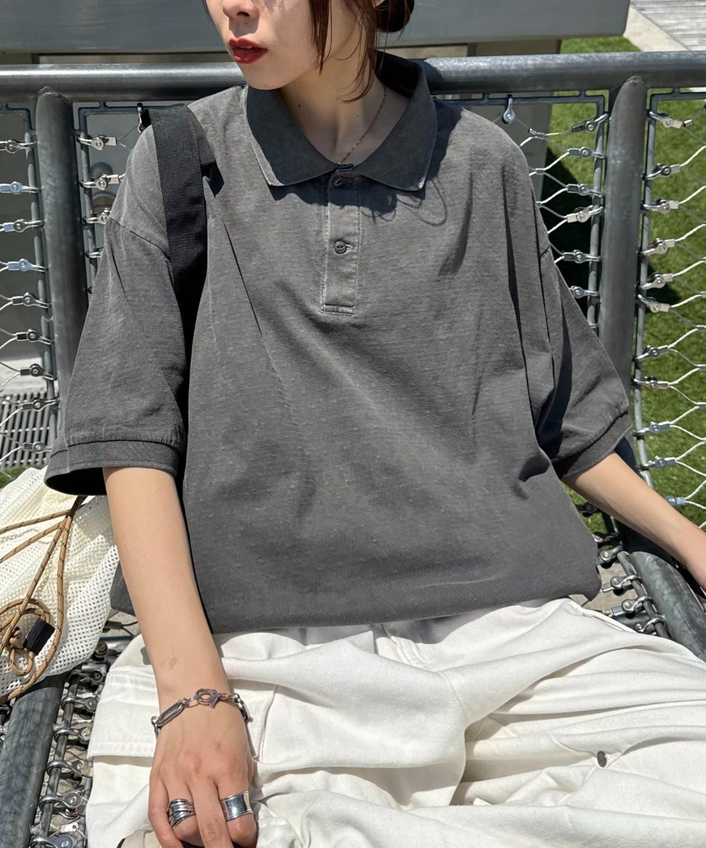 顏料染網眼POLO衫