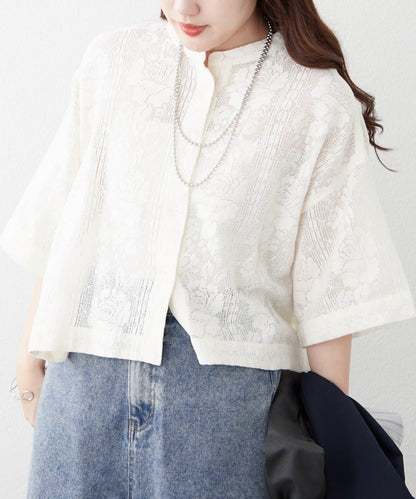 NAO 花卉蕾絲女襯衫
