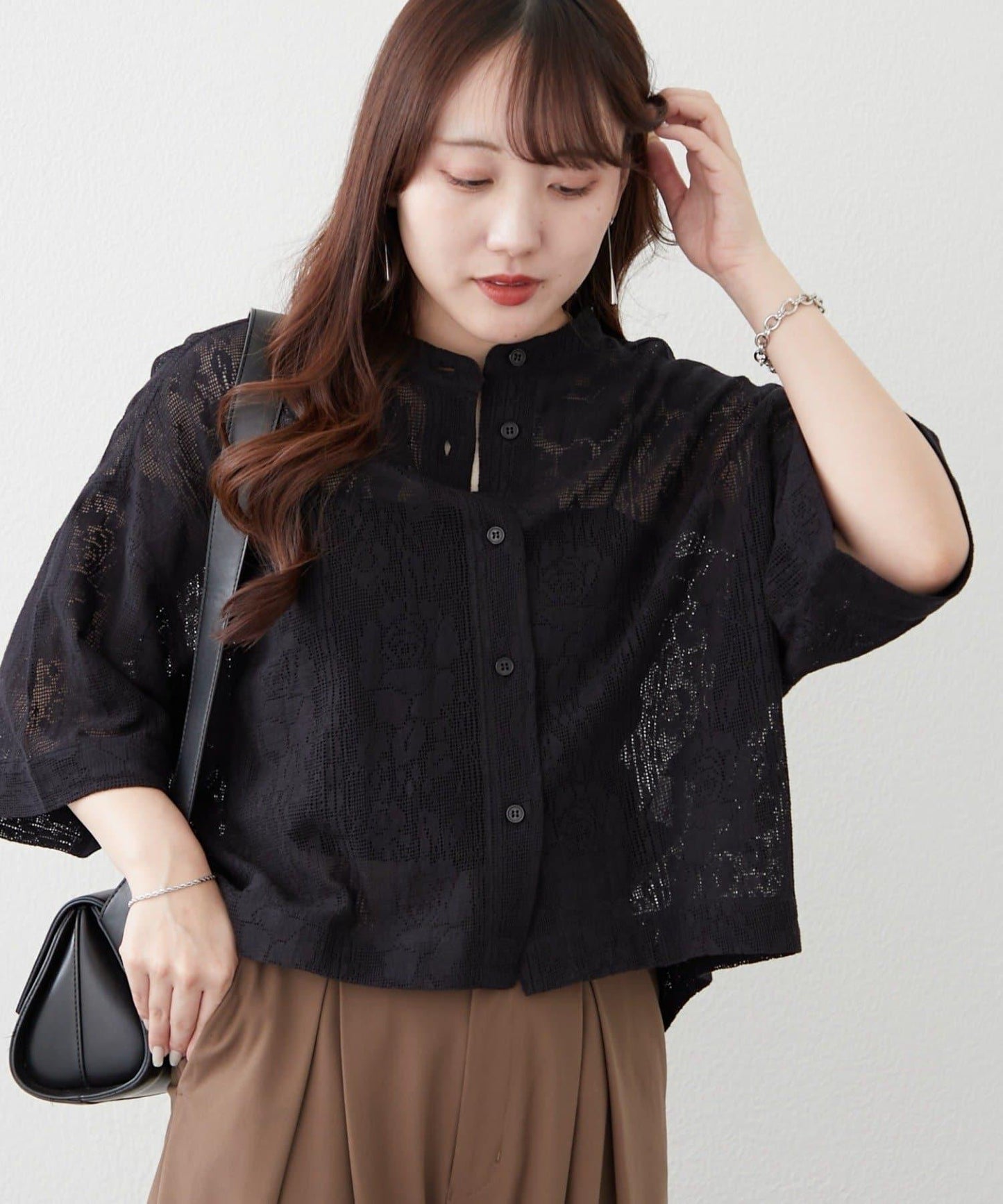 NAO 花卉蕾絲女襯衫
