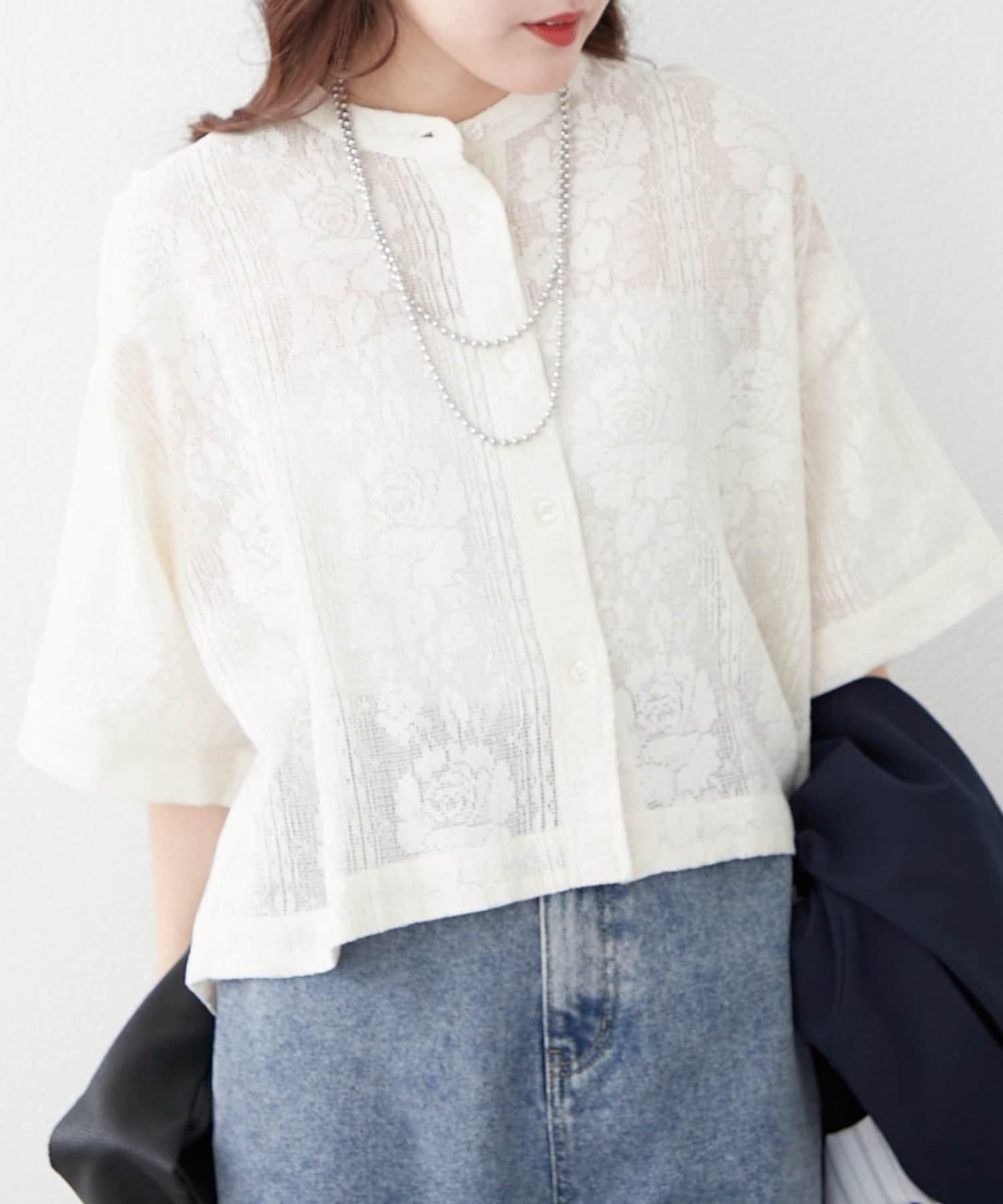 NAO 花卉蕾絲女襯衫