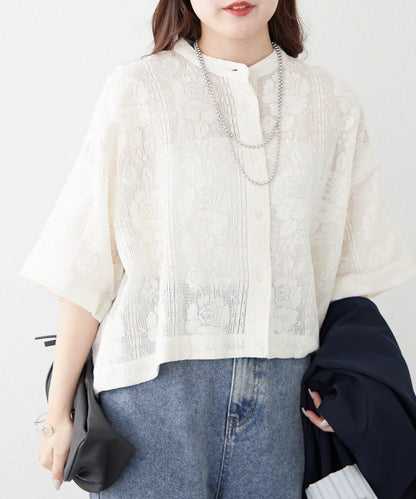 NAO 花卉蕾絲女襯衫