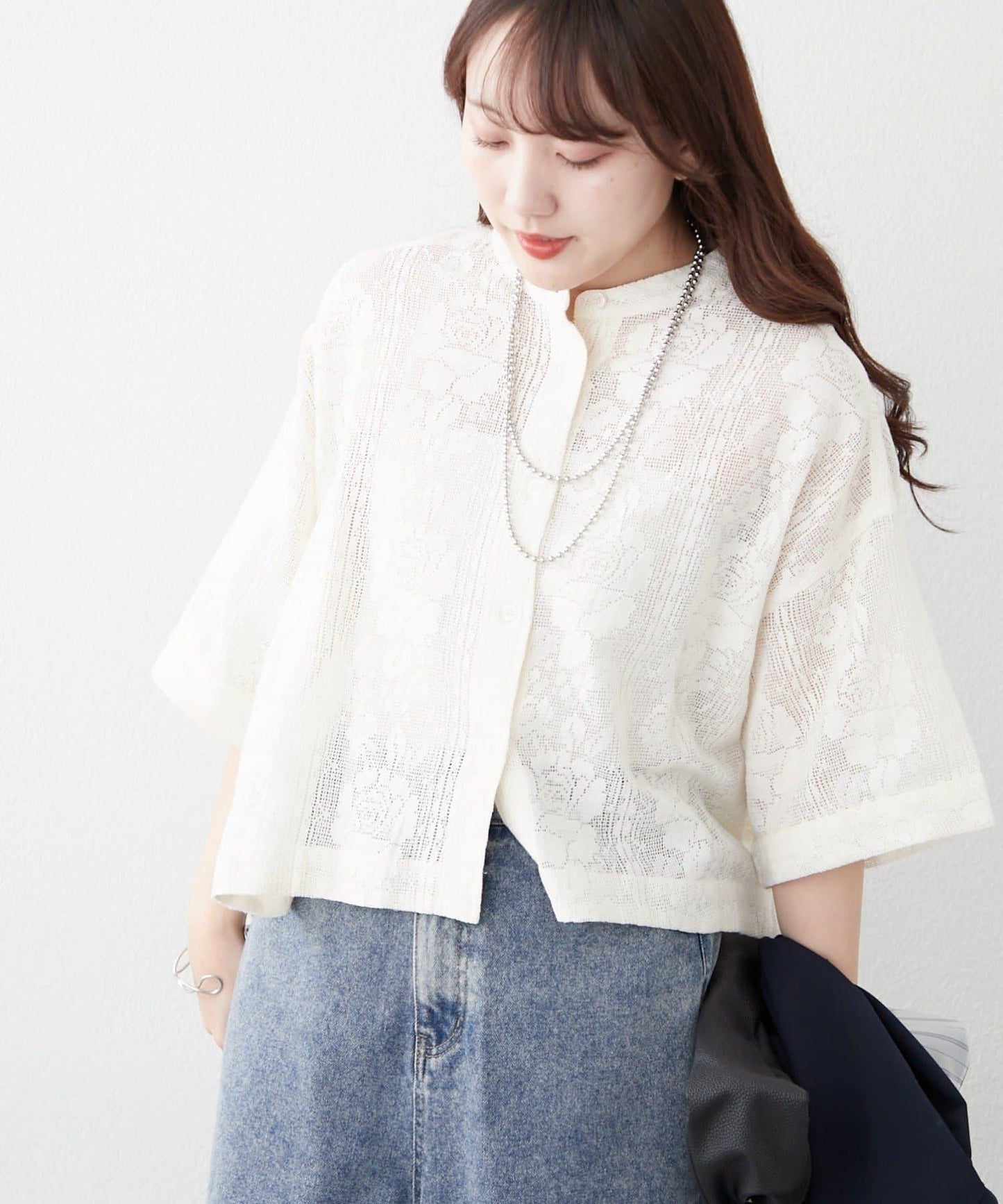 NAO 花卉蕾絲女襯衫