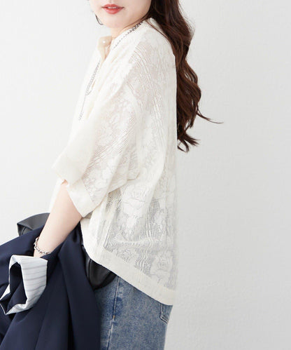 NAO 花卉蕾絲女襯衫