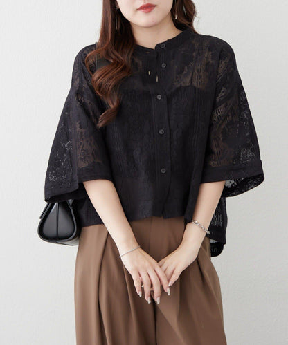 NAO 花卉蕾絲女襯衫