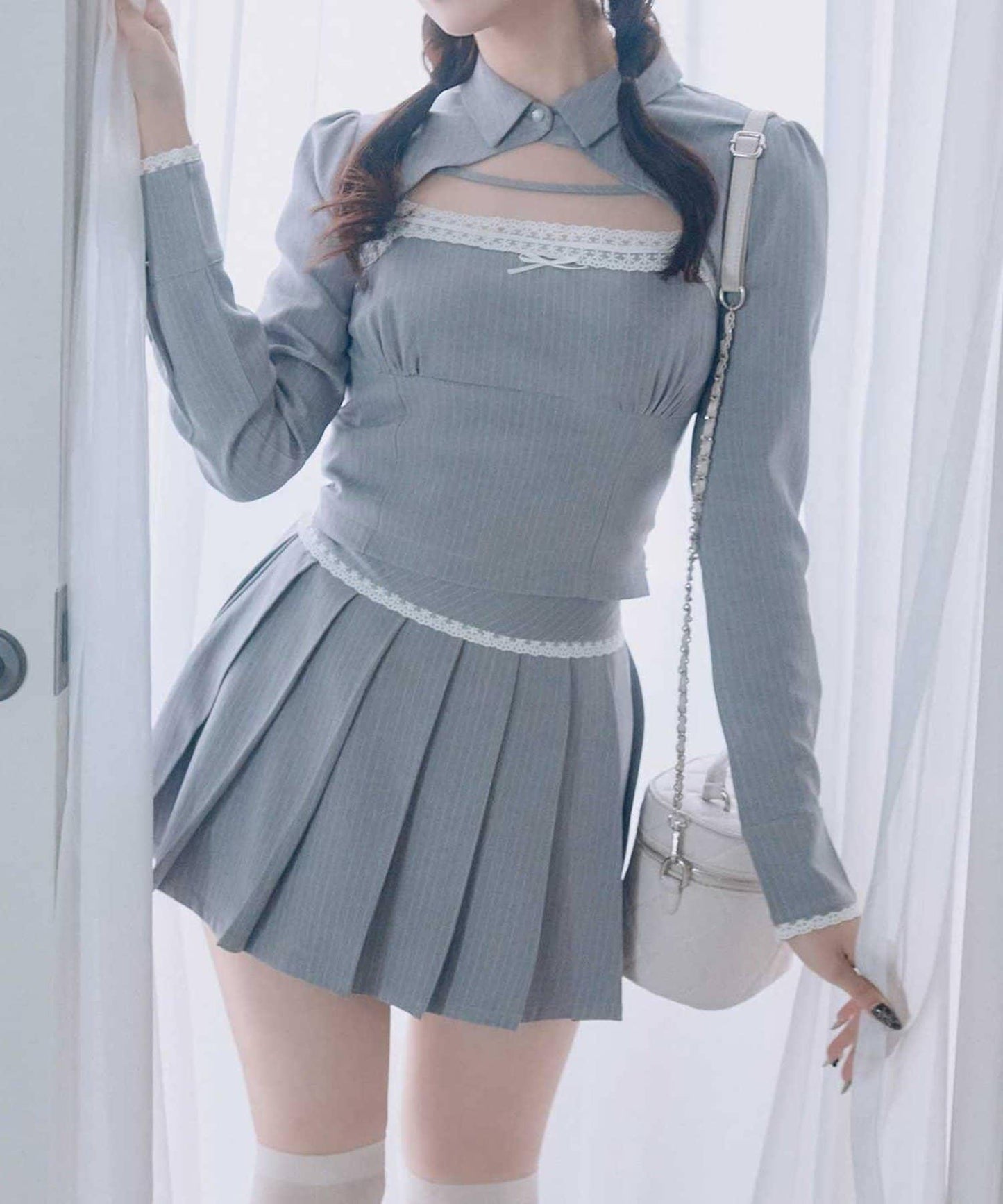 Belle Charme 襯衫束胸上衣套裝