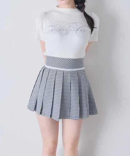 Belle Charme 蕾絲百褶迷你半身裙