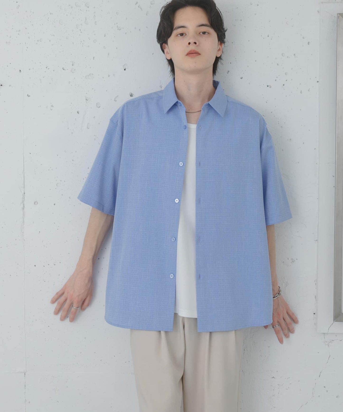 雜色標準領短袖襯衫