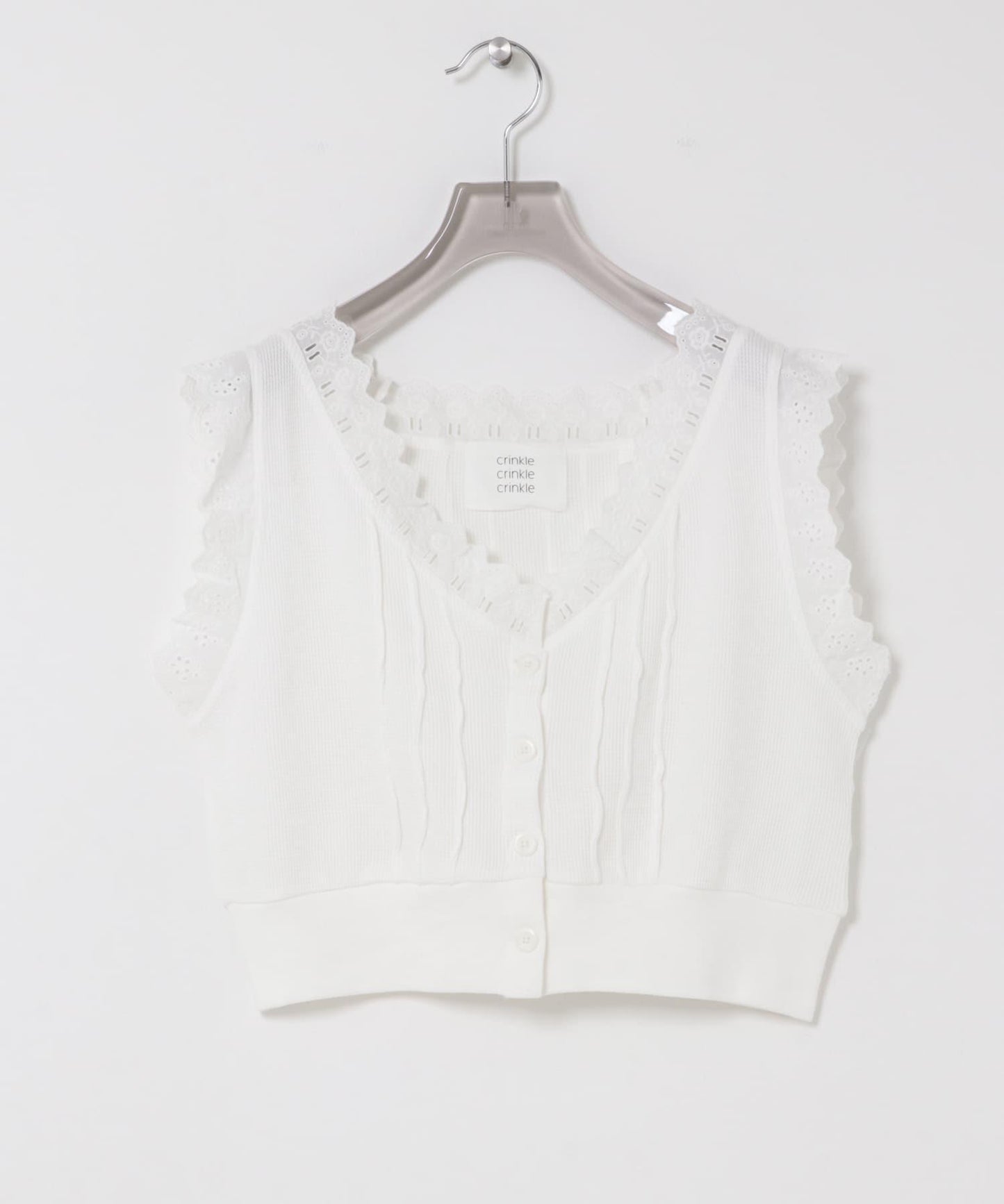 crinkle crinkle crinkle WAFFLE FRILL VEST 背心