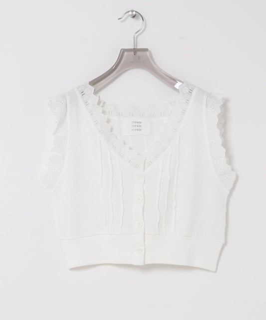 crinkle crinkle crinkle WAFFLE FRILL VEST 背心