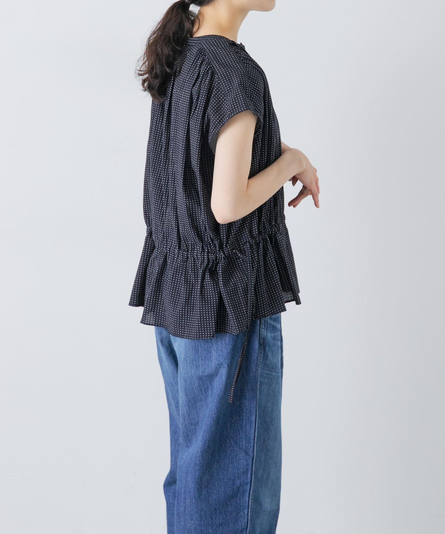 波點印花 法式褶皺 女襯衫