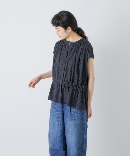 波點印花 法式褶皺 女襯衫