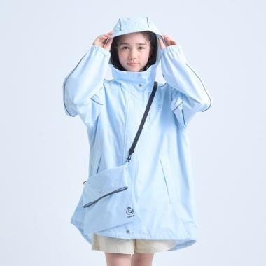 晴雨兩用 附小斜挎包 防潑水 外套