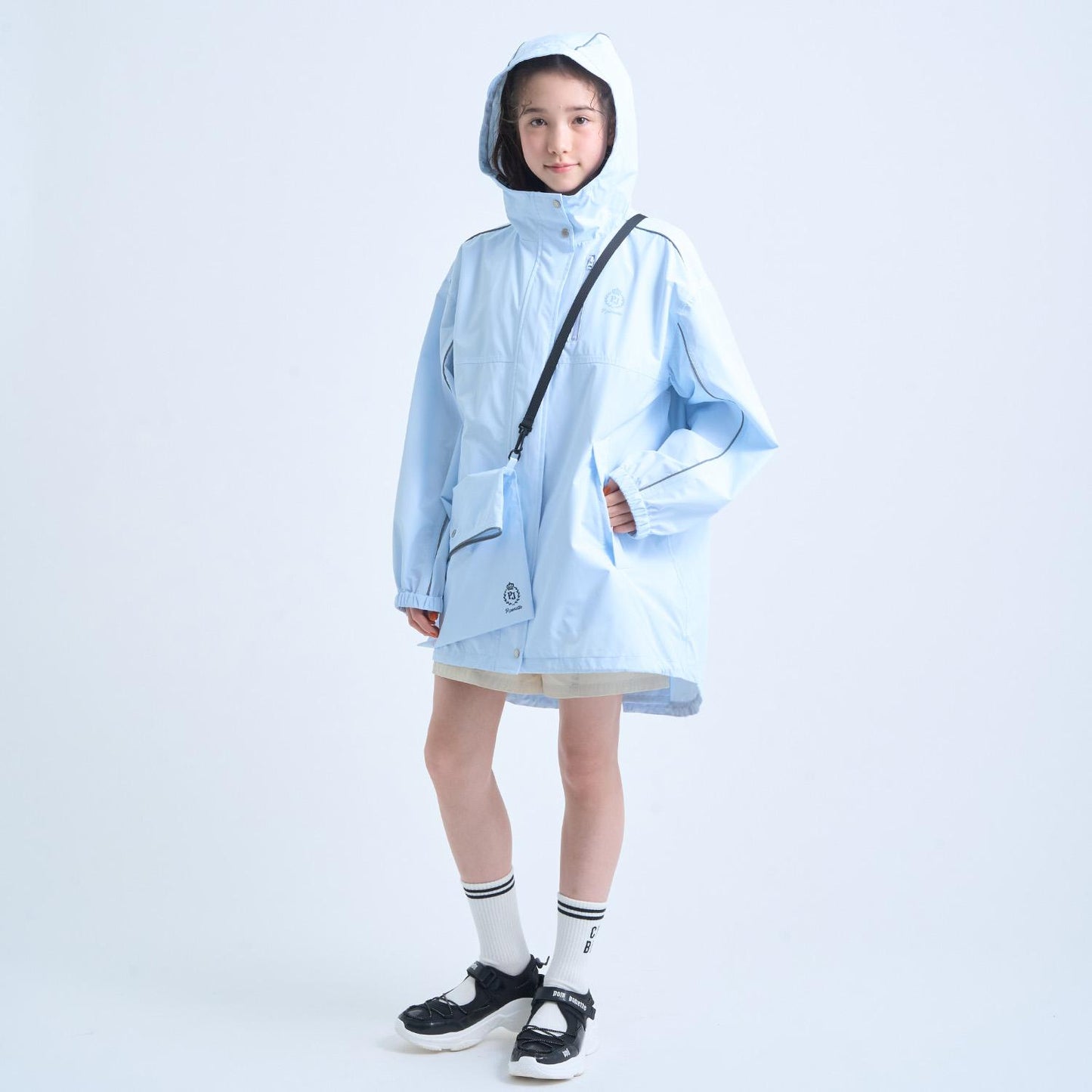晴雨兩用 附小斜挎包 防潑水 外套