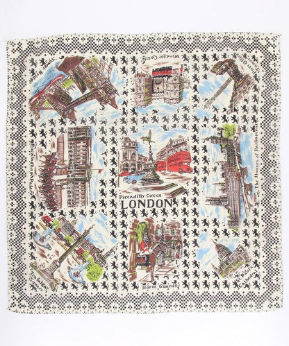 64cm London Map 圖案 圍巾