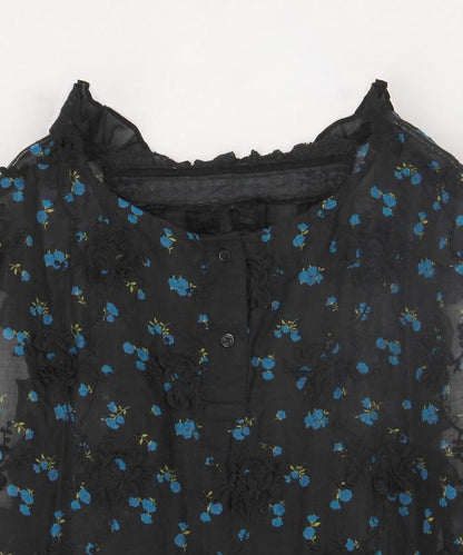 sheer flower vest blouse 女襯衫