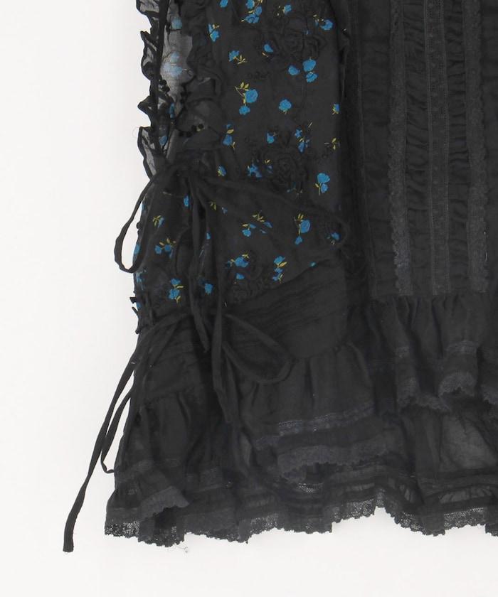 sheer flower vest blouse 女襯衫