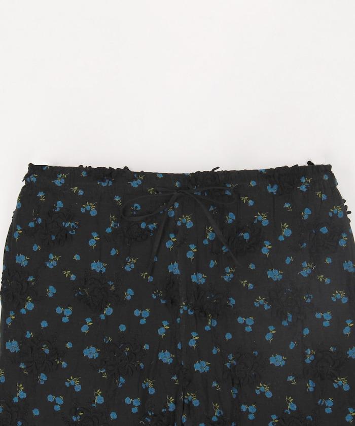 薄透花卉設計 sheer flower easy pants 褲子