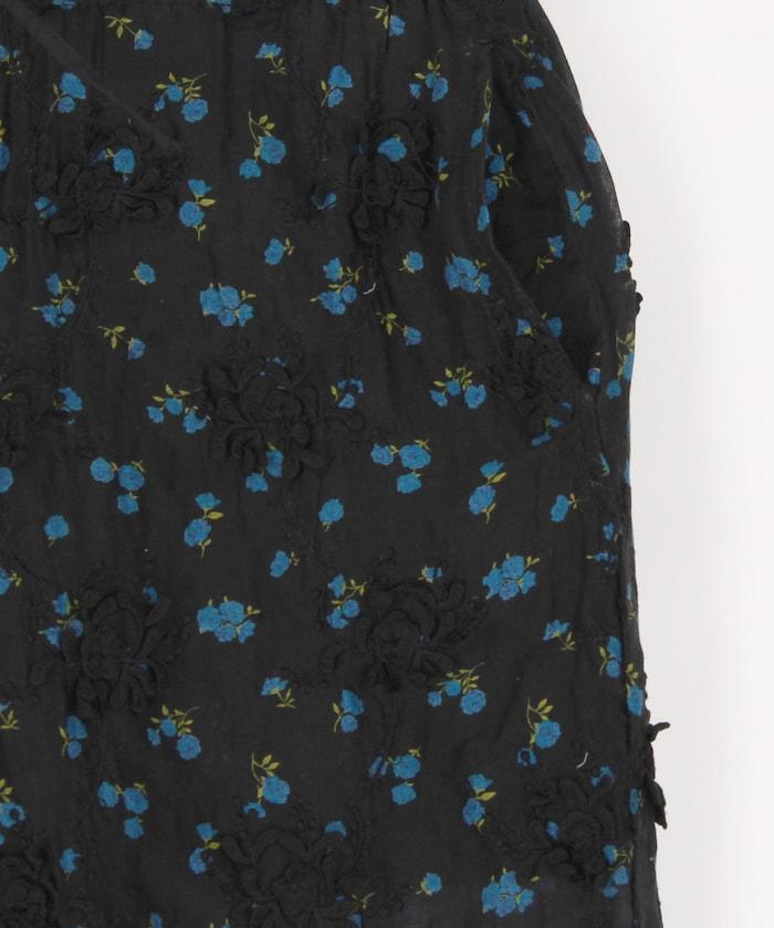 薄透花卉設計 sheer flower easy pants 褲子