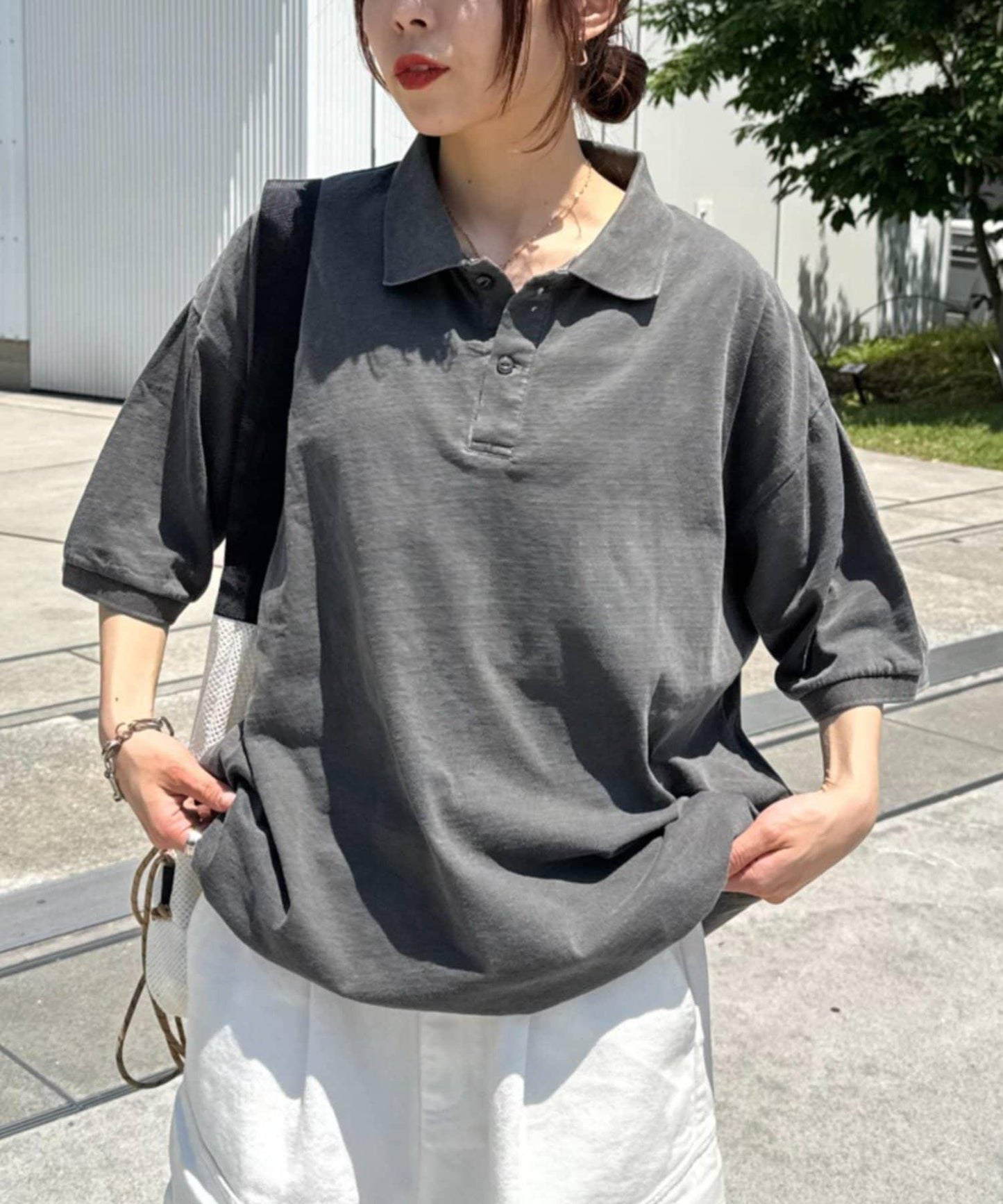 顏料染網眼POLO衫