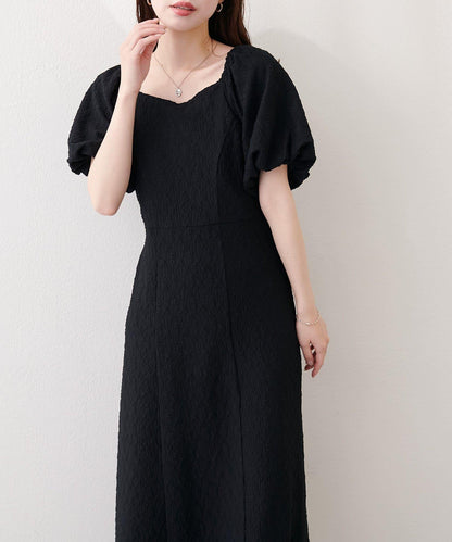 〈mizu〉 後背扭結壓紋提花連衣裙
