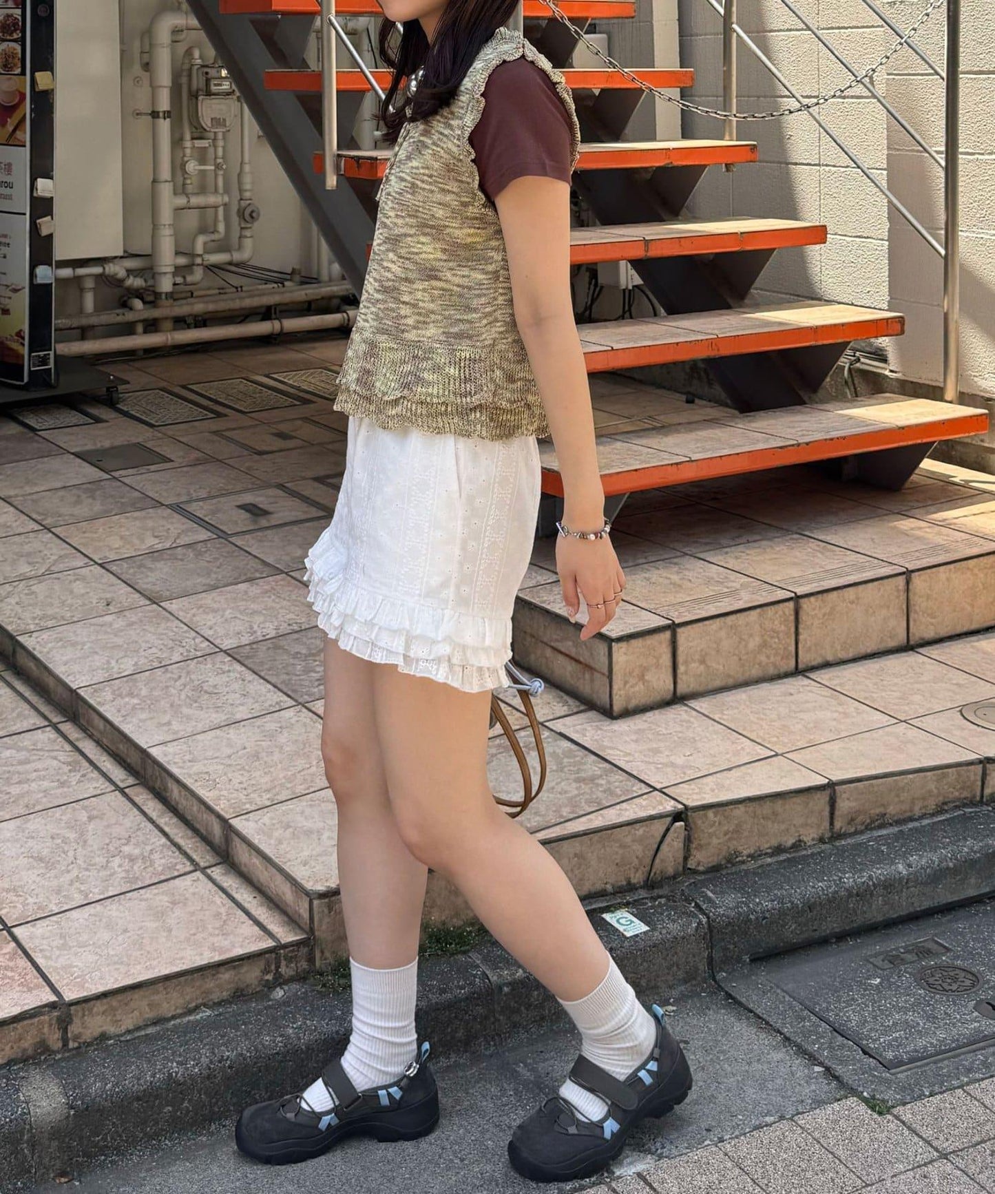 荷葉邊設計 夏季針織 無袖背心