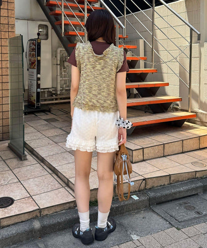 荷葉邊設計 夏季針織 無袖背心