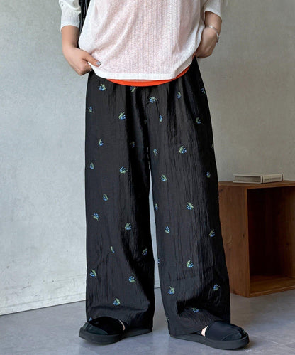 透感花卉刺繡 褲子