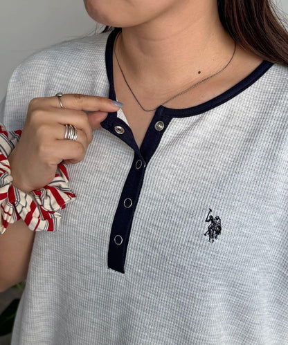 U.S. POLO ASSN. 華夫格亨利連衣裙