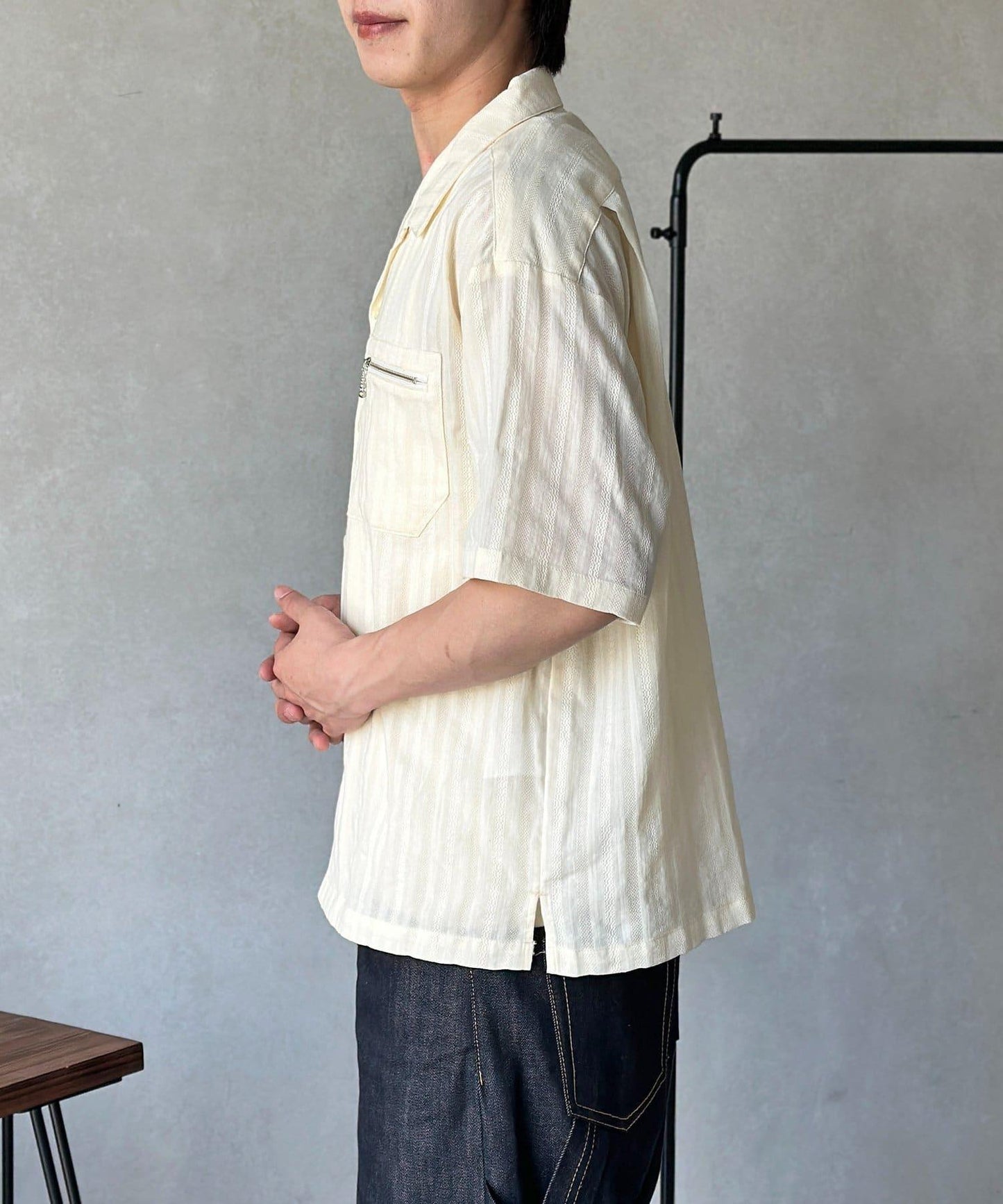 貼布多比設計短袖開襟襯衫
