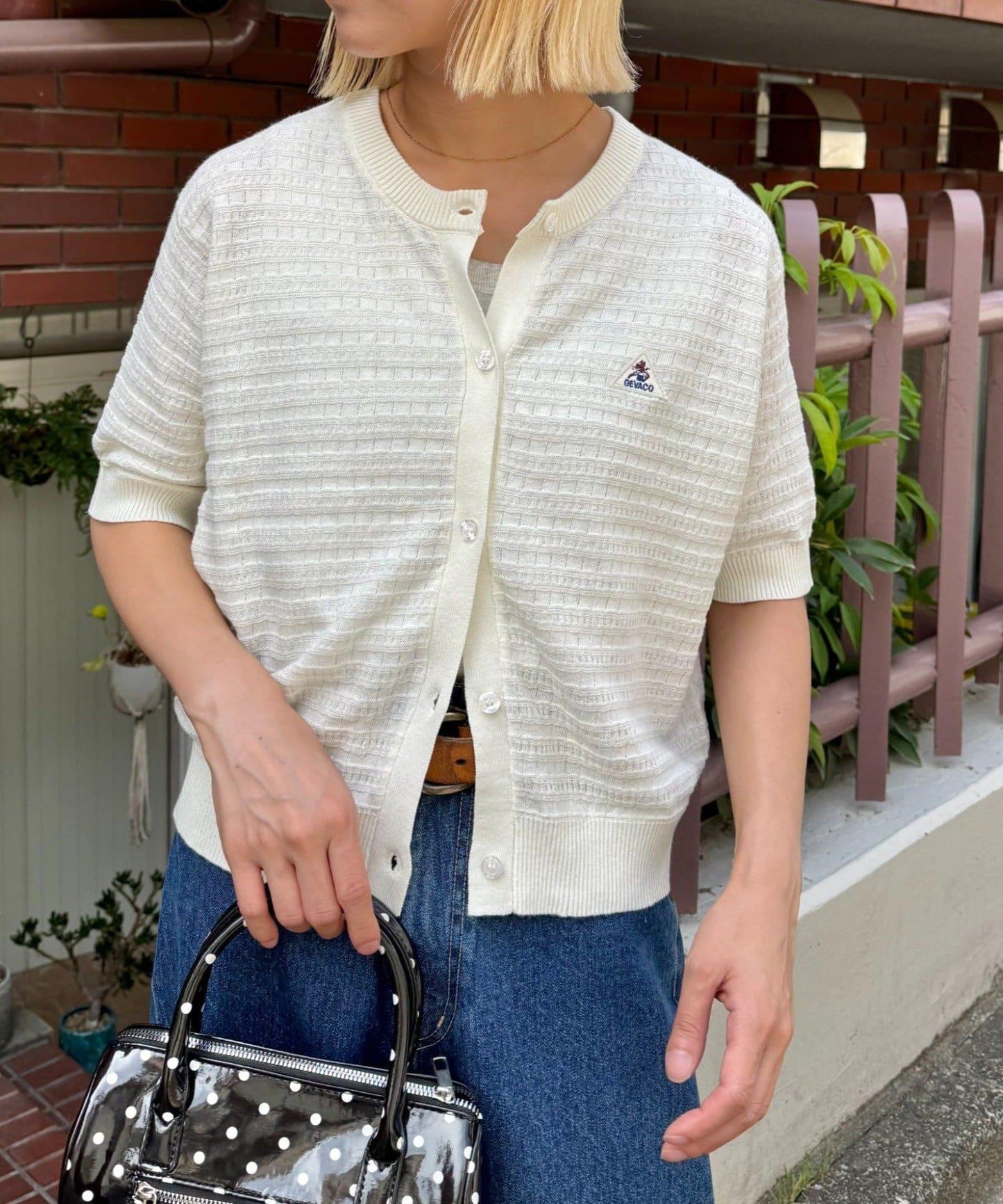 GEVACO/ゲバコ 棉麻短袖 針織開衫