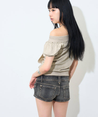 【WEB限定】フロントジップスタッズSSトップス