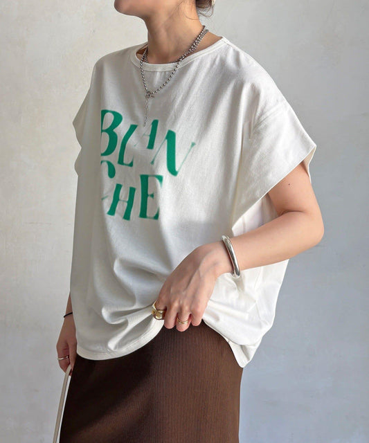 BLANCHE 抽褶袖 T恤