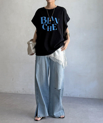 BLANCHE 抽褶袖 T恤