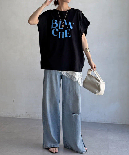 BLANCHE 抽褶袖 T恤