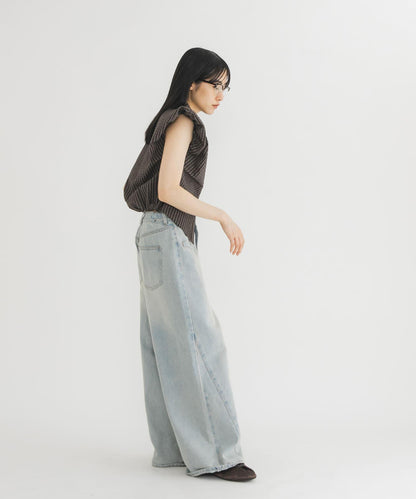 泡泡袖格紋襯衫