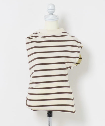 ESTHE STRIPE TWIST ASYMMETRIC T-SHIRTS