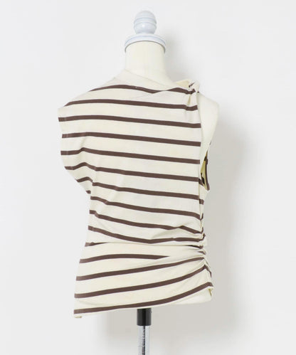 ESTHE STRIPE TWIST ASYMMETRIC T-SHIRTS